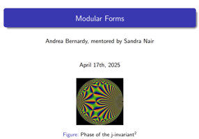 Intro to Modular Forms