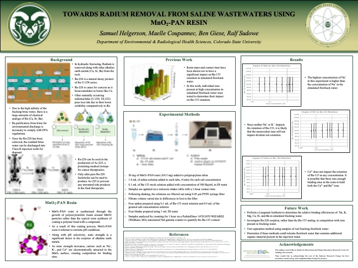 Towards radium removal from saline wastewaters using MnO2-PAN resin 