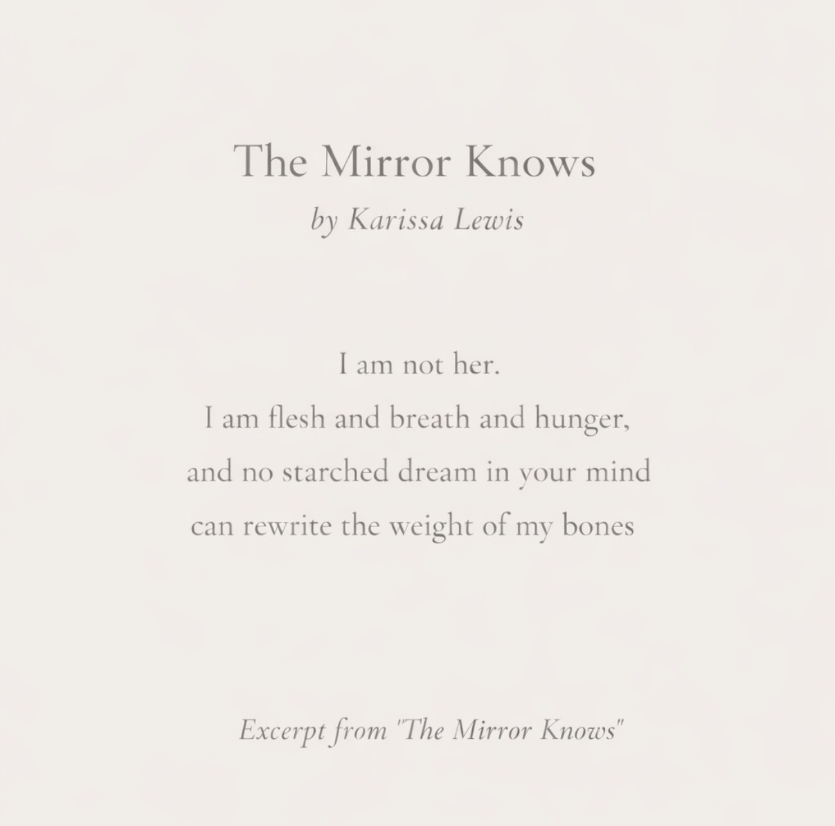 The Mirror Knows: Embodiment, Desire, and Self-Perception in Intimate Relationships