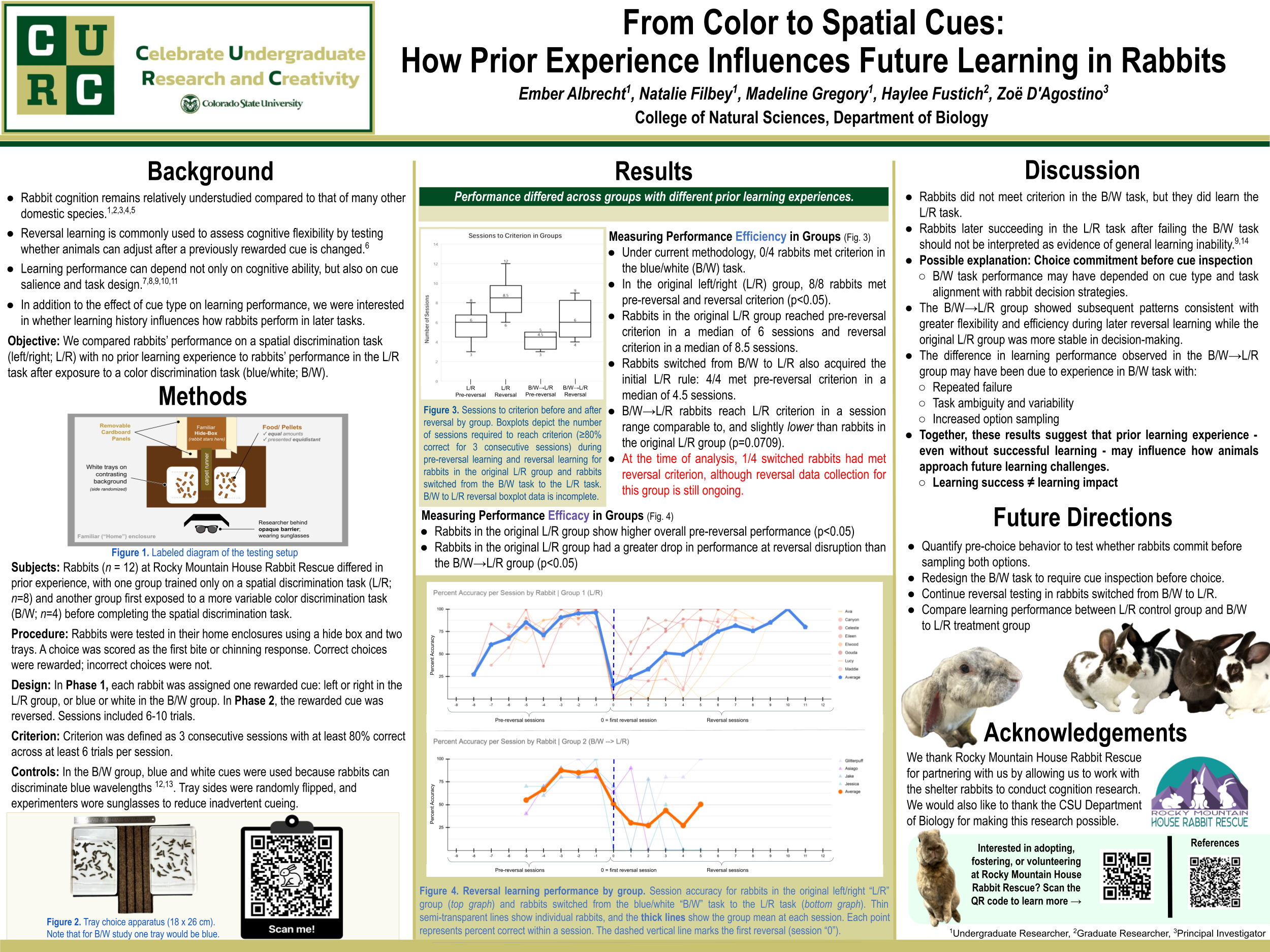 From Color to Spatial Cues:  How Prior Experience Influences Future Learning in Rabbits