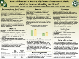 Are children with Autism different from non-Autistic children in understanding emotions? 