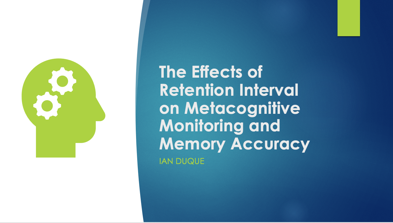 The Effects of Retention Interval on Metacognitive Monitoring and Memory Accuracy