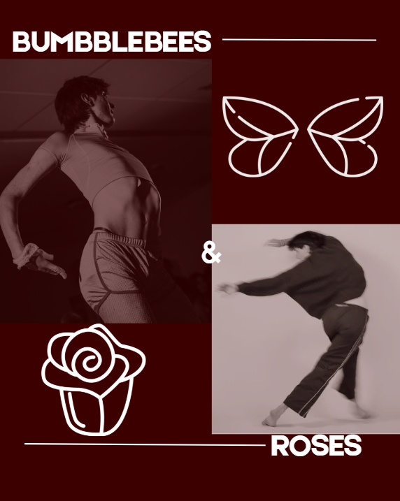 Bumblebees And Roses