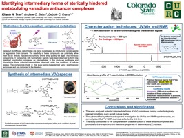 Identifying intermediary forms of sterically hindered metabolizing vanadium anticancer complexes