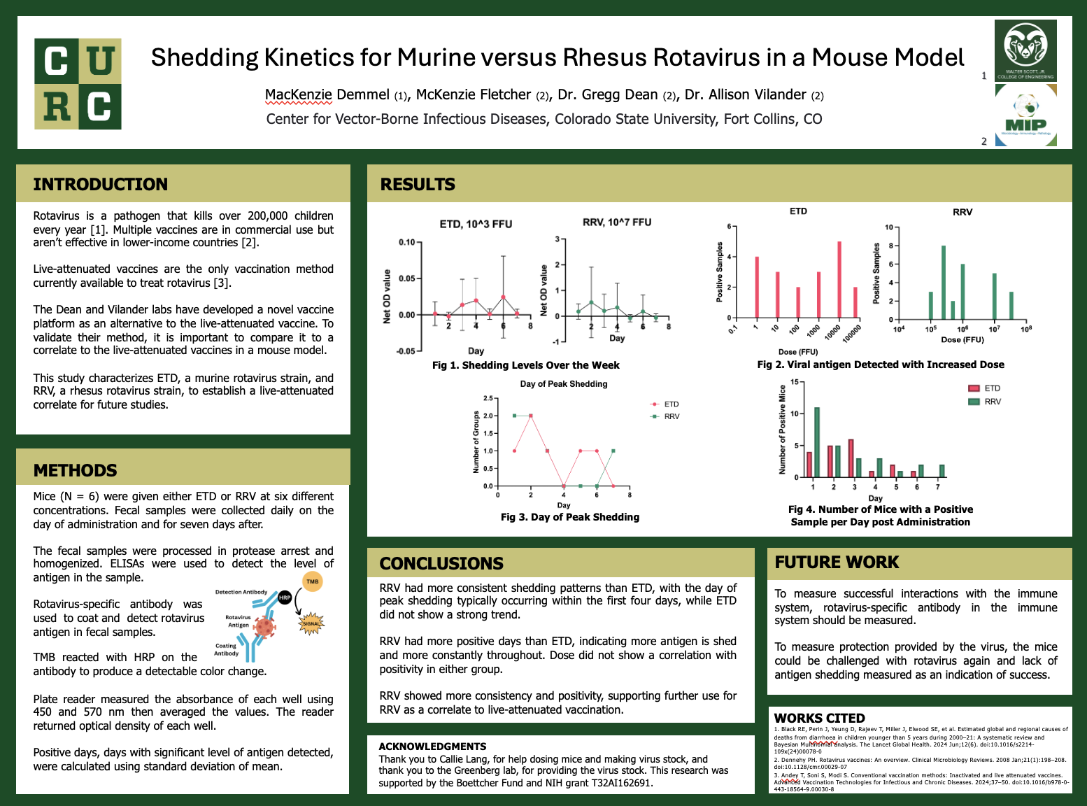 Shedding Kinetics for Murine versus Rhesus Rotavirus in a Mouse Model 