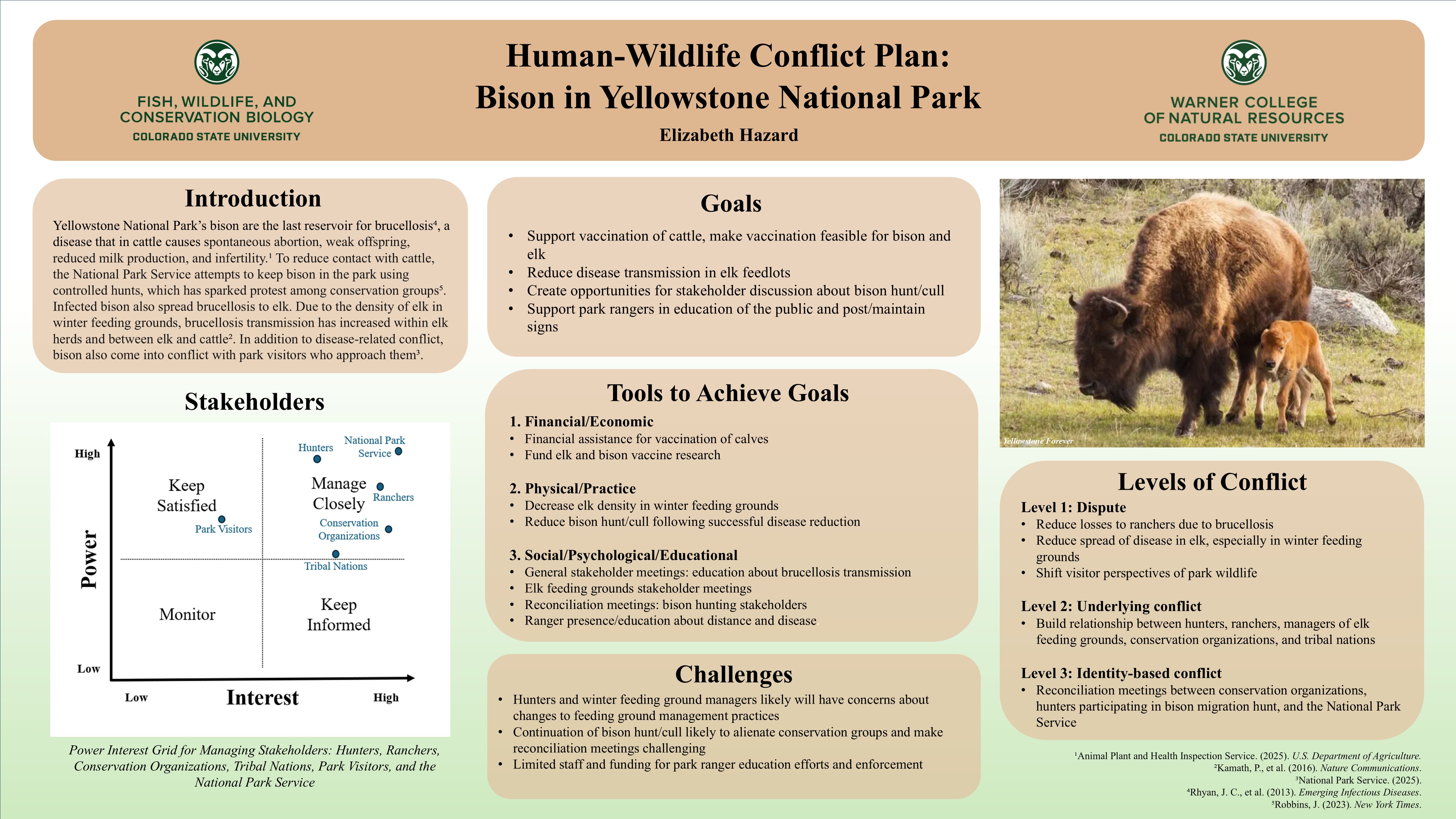 Human-Wildlife Conflict Plan: Bison in Yellowstone National Park