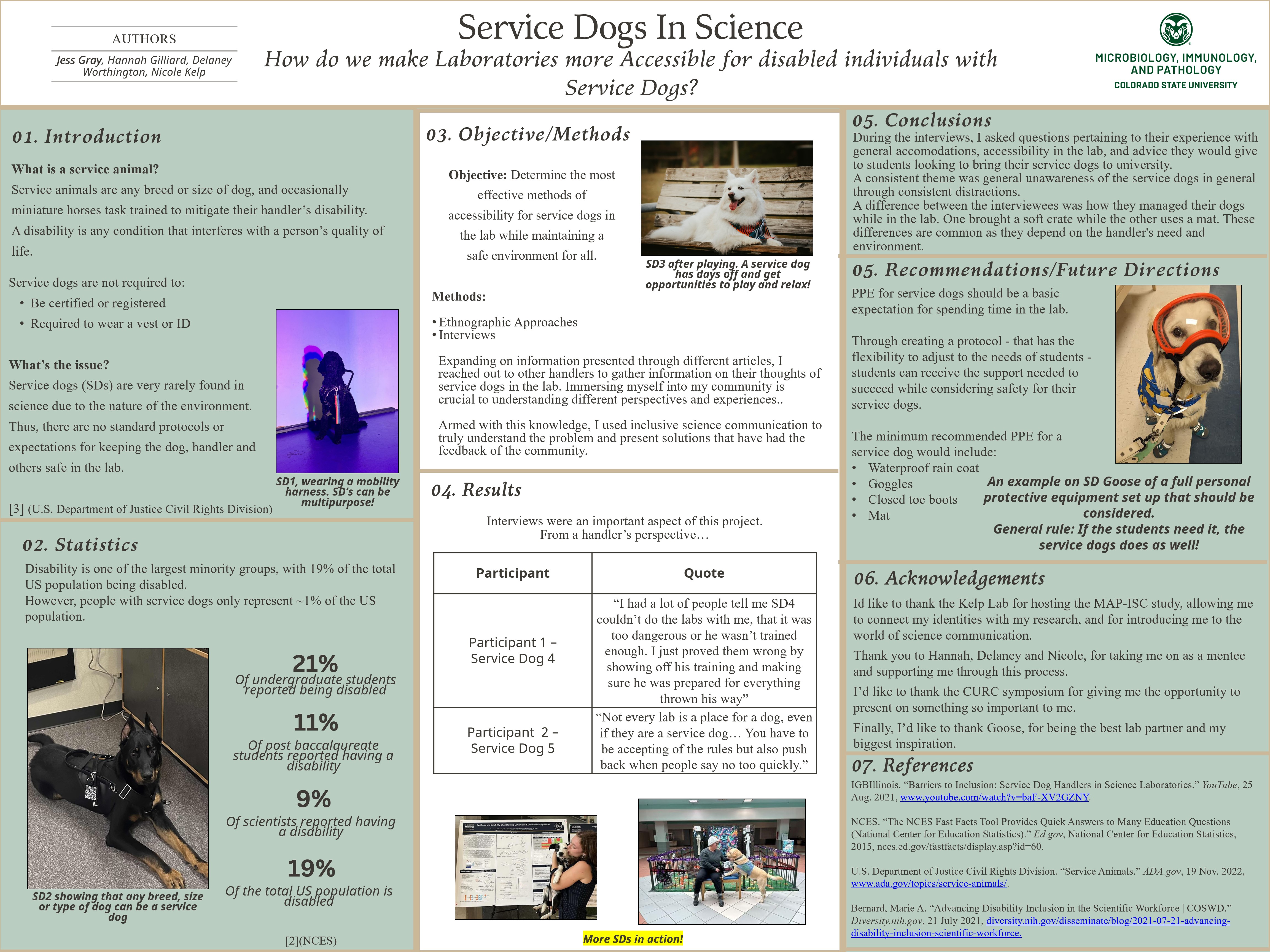 Service Dogs in Science – How do we make Laboratories more Accessible for disabled individuals with Service Dogs?