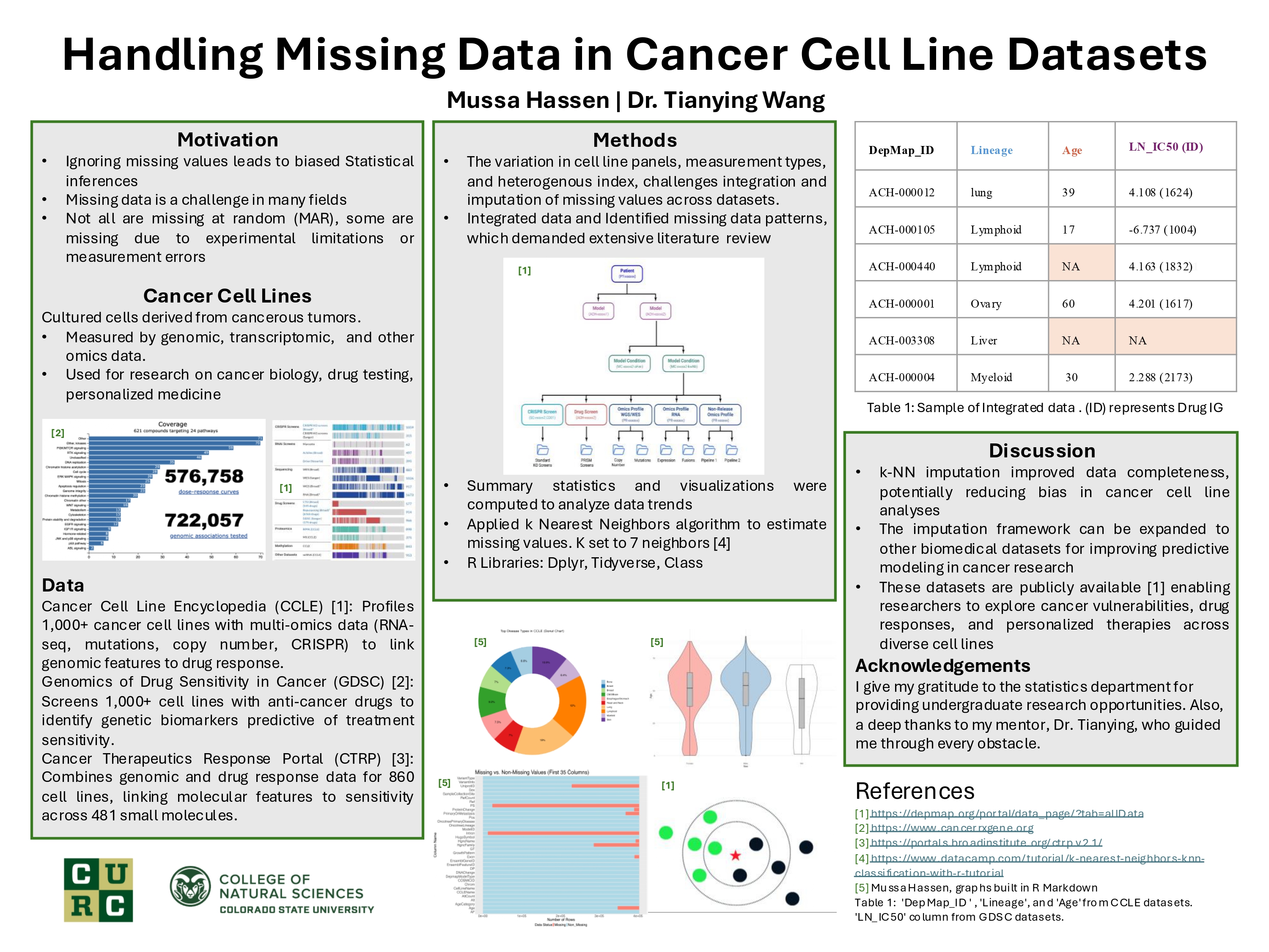 Handling Missing Data in Cancer Cell Line Datasets